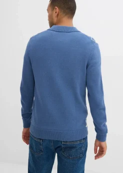 Best Polo-Pullover mit Argyle-Muster aus reiner Baumwolle Herren Große Größen|Pullover & Strickjacken