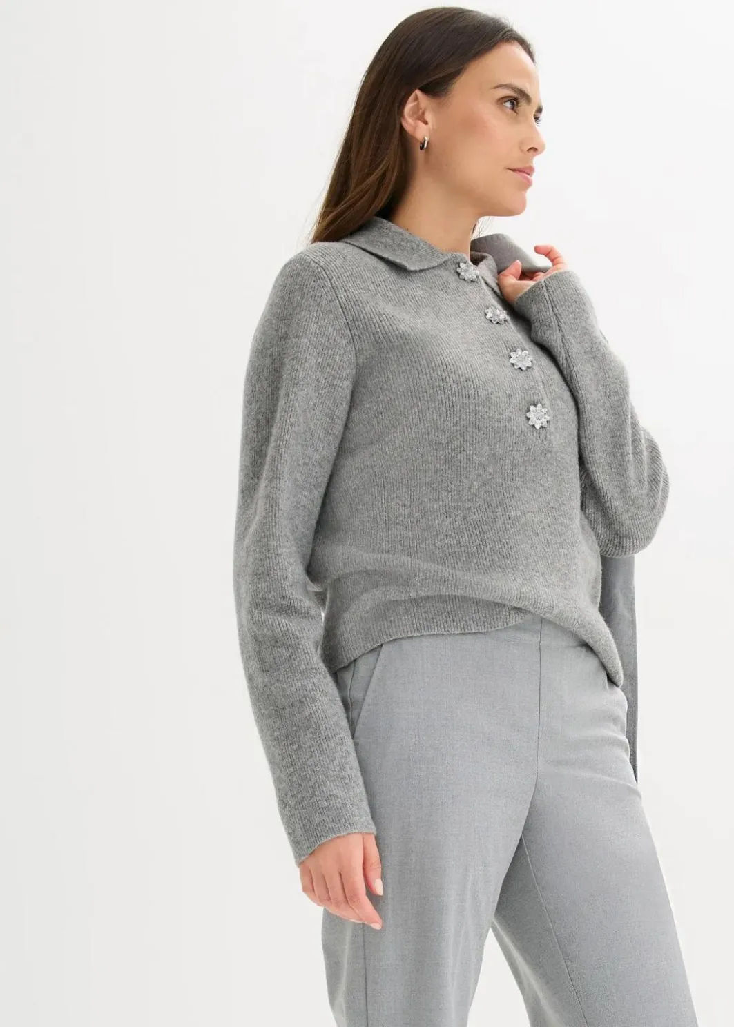 Polo-Pullover mit Wollanteil Damen Bekleidung·Umstandsmode|Bekleidung·Jeans