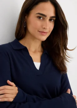 Damen bonprix Nachhaltigere Materialien|Shirts & Tops|Poloshirt aus feiner Viskose