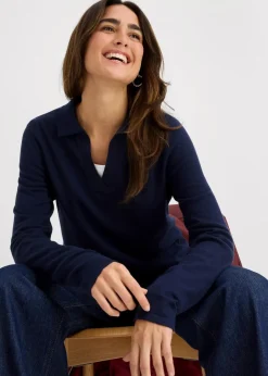 Damen bonprix Nachhaltigere Materialien|Shirts & Tops|Poloshirt aus feiner Viskose