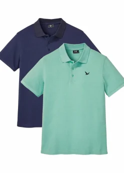 Herren bonprix Große Größen|Basics|Poloshirt aus reiner Bio-Baumwolle (2er Pack)
