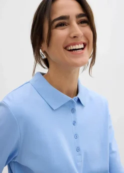 Damen bonprix Nachhaltigere Materialien|Shirts & Tops|Poloshirt aus schwerer Bio-Baumwolle