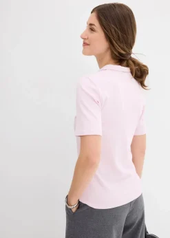 Damen bonprix Shirts & Tops|Poloshirt aus Viskose-Mix