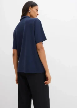 Damen bonprix Shirts & Tops|Poloshirt aus Viskose-Mix