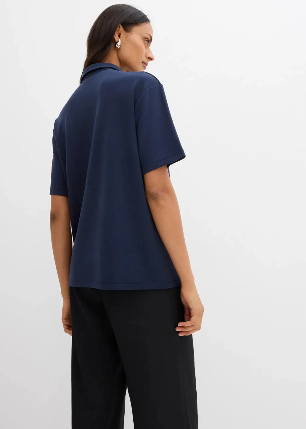 Damen bonprix Shirts & Tops|Poloshirt aus Viskose-Mix