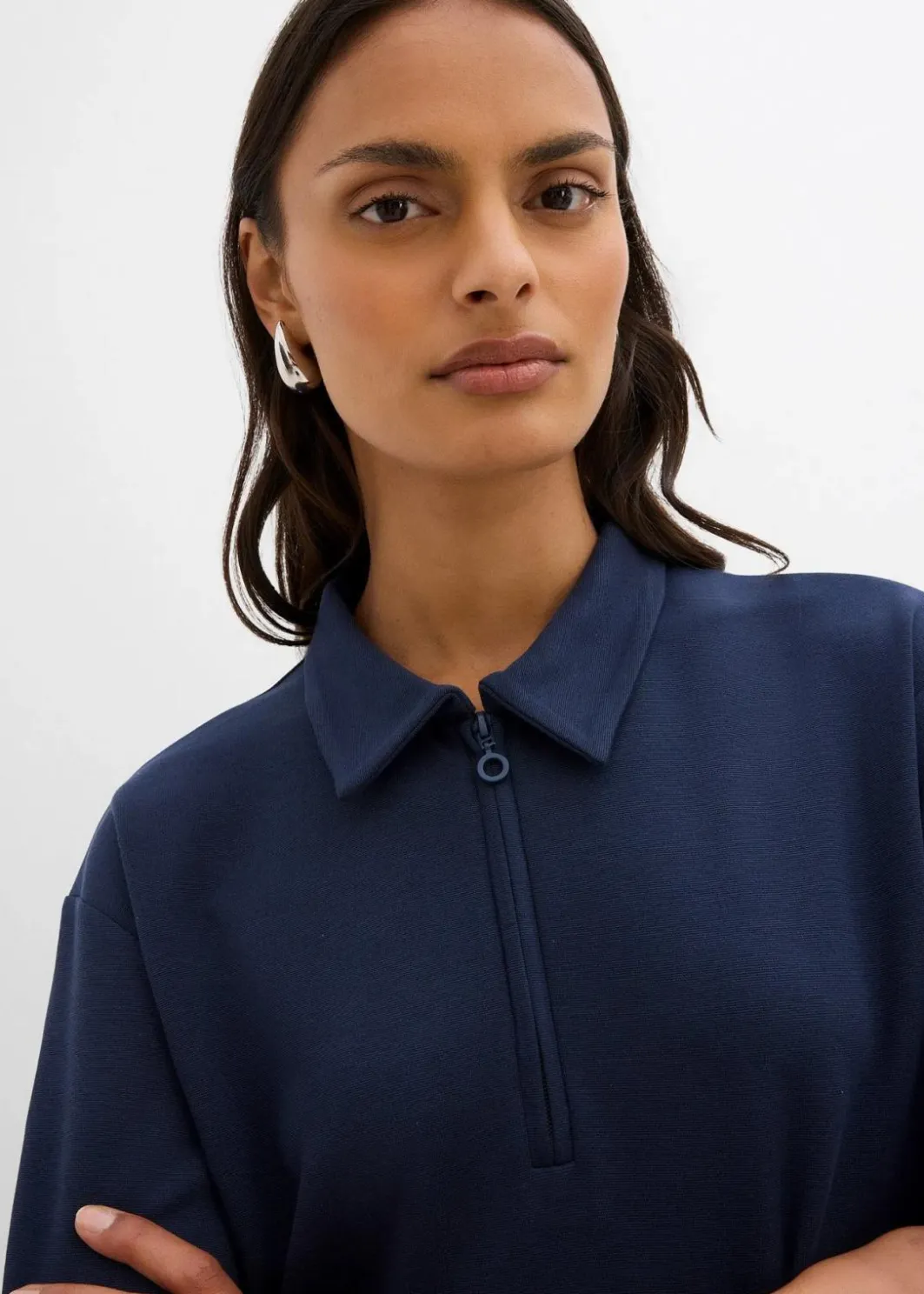 Damen bonprix Shirts & Tops|Poloshirt aus Viskose-Mix