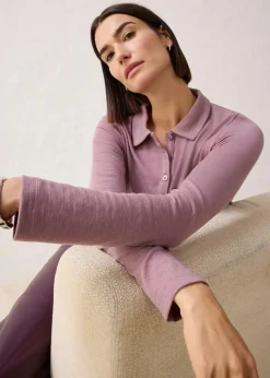 Damen bonprix Shirts & Tops|Poloshirt mit Woll-Anteil