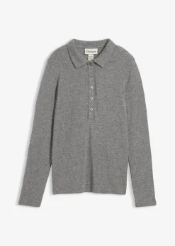 Damen bonprix Shirts & Tops|Poloshirt mit Woll-Anteil