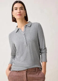 Damen bonprix Shirts & Tops|Poloshirt mit Woll-Anteil