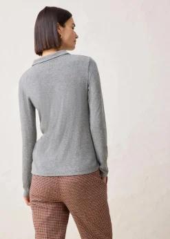 Damen bonprix Shirts & Tops|Poloshirt mit Woll-Anteil