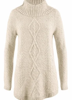 Damen bonprix Pullover & Strickjacken|Strickmode|Poncho-Longpullover, Langarm