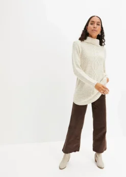 Damen bonprix Pullover & Strickjacken|Strickmode|Poncho-Longpullover, Langarm