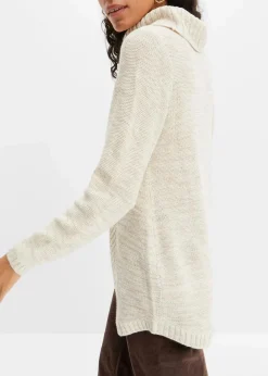 Damen bonprix Pullover & Strickjacken|Strickmode|Poncho-Longpullover, Langarm
