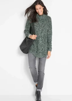 Damen bonprix Strickmode|Pullover & Strickjacken|Poncho-Longpullover, Langarm