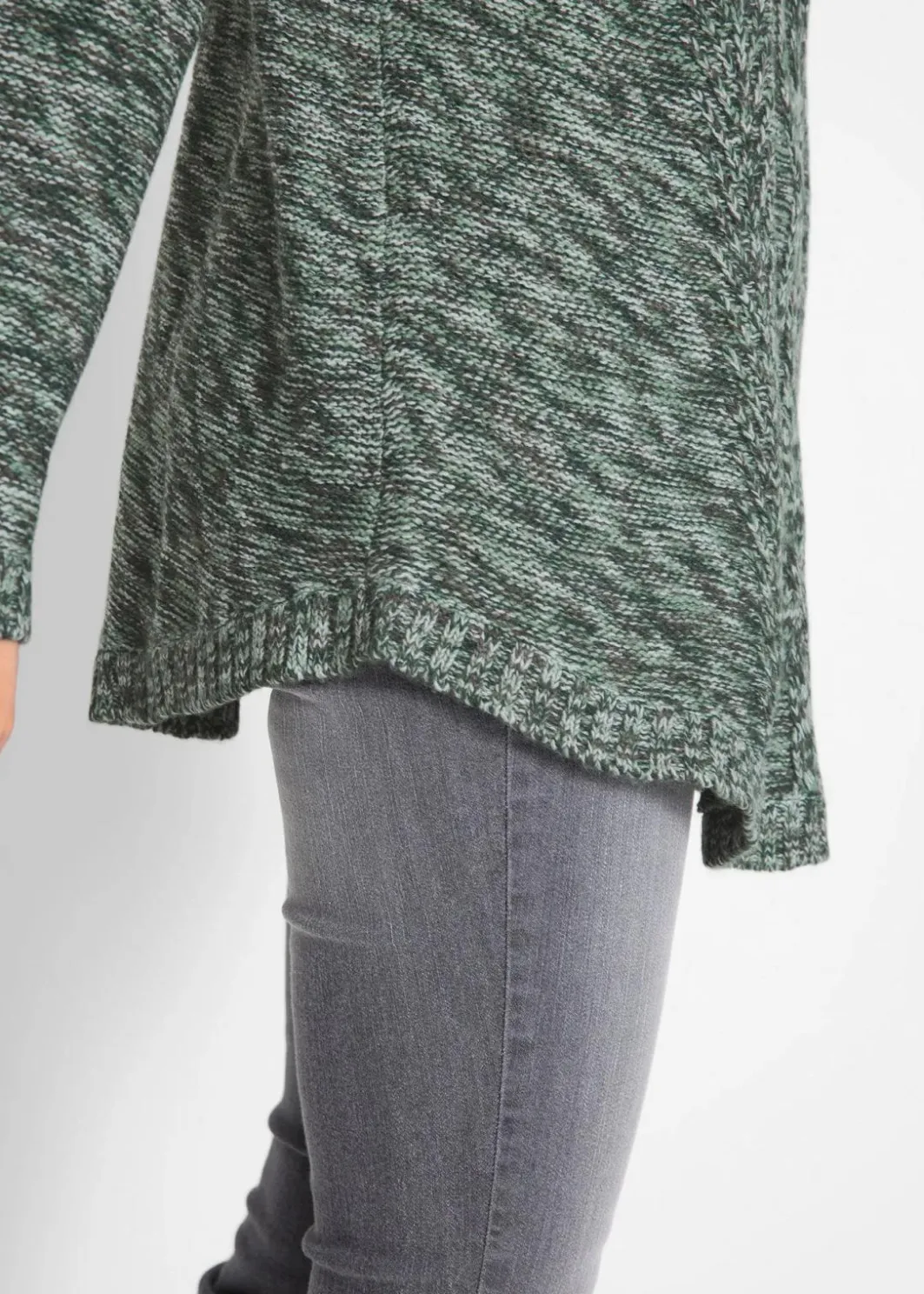 Damen bonprix Strickmode|Pullover & Strickjacken|Poncho-Longpullover, Langarm