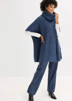 Damen bonprix Pullover & Strickjacken|Strickmode|Poncho-Pullover mit Wollanteil