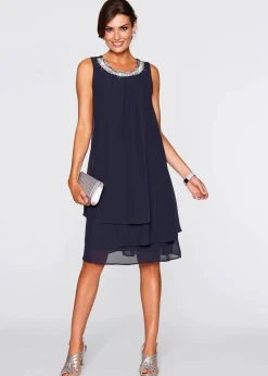 Damen bonprix Bekleidung·Pullover & Strickjacken|Festliche Mode|Premium Kleid mit Applikation