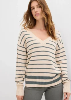 Damen bonprix Pullover & Strickjacken|Strickmode|Pullover aus Baumwollmix