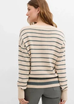 Damen bonprix Pullover & Strickjacken|Strickmode|Pullover aus Baumwollmix