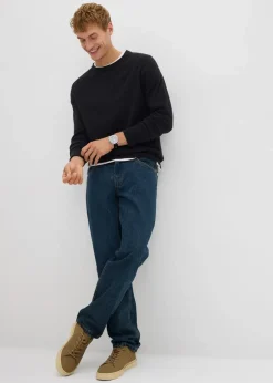 Herren bonprix Große Größen|Pullover & Strickjacken|Pullover aus Struktur-Baumwoll-Mix