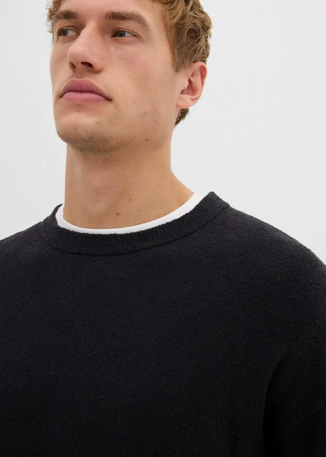 Herren bonprix Große Größen|Pullover & Strickjacken|Pullover aus Struktur-Baumwoll-Mix