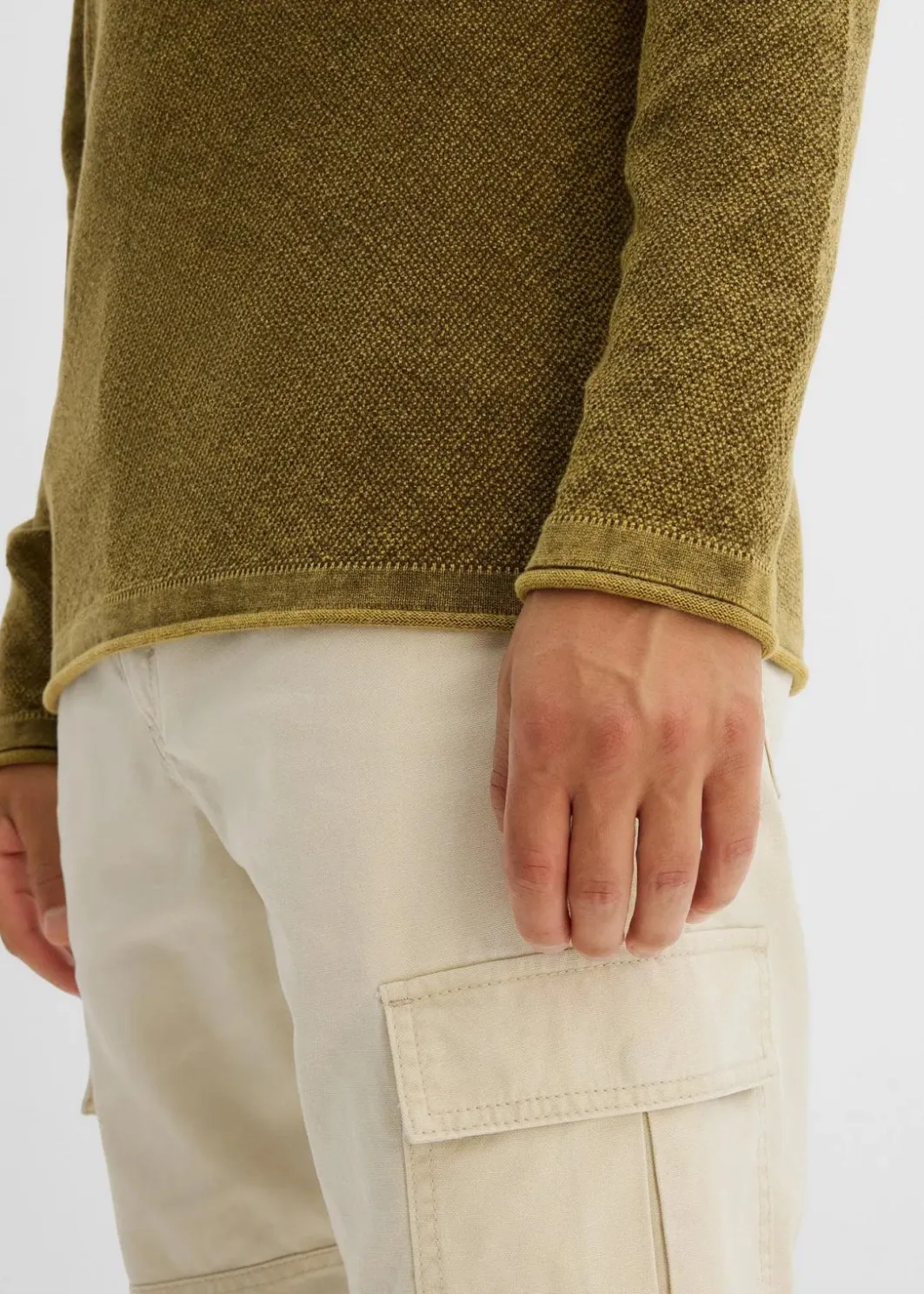 Hot Pullover in gewaschener Optik, Slim Fit Herren Große Größen|Pullover & Strickjacken