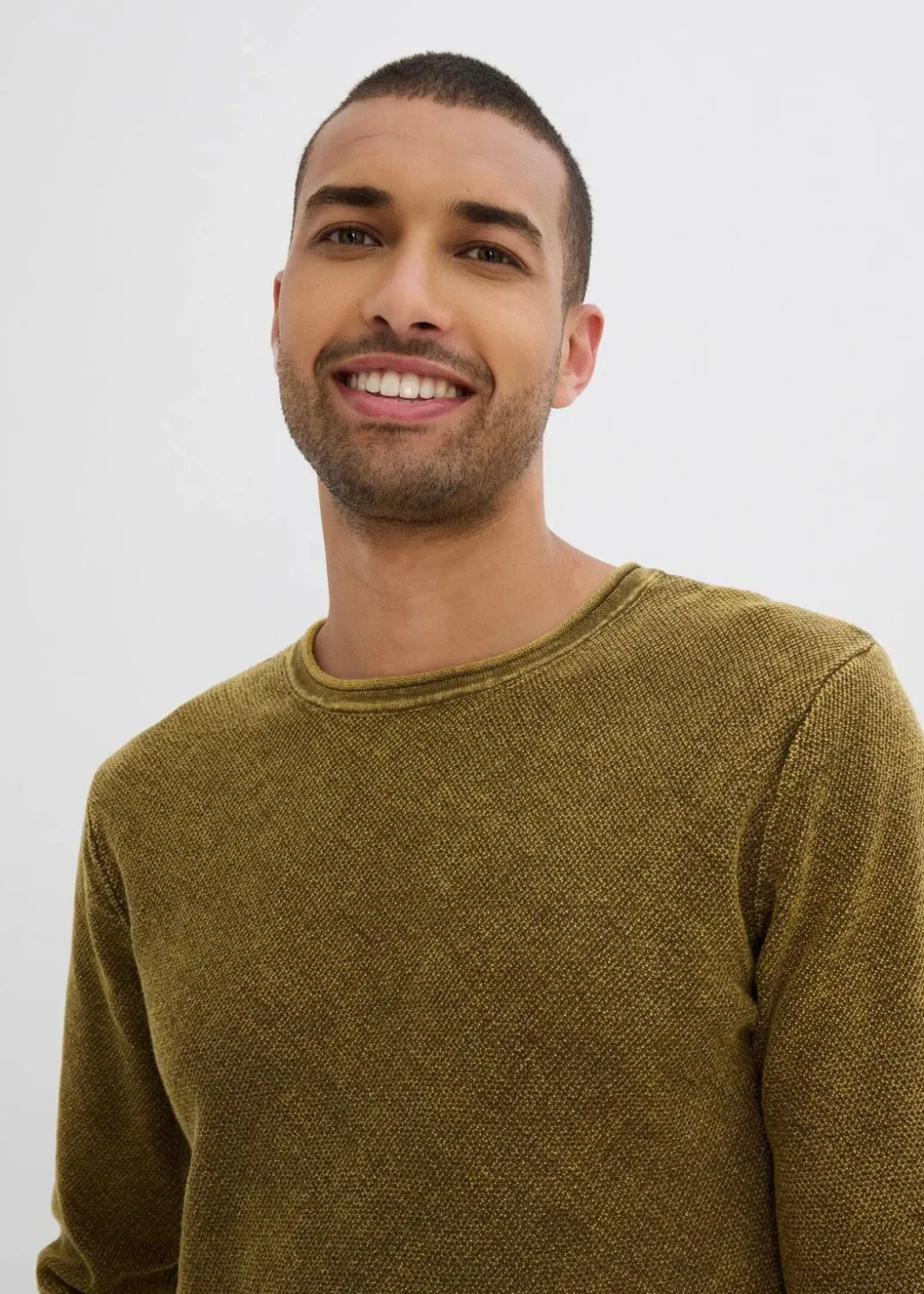 Hot Pullover in gewaschener Optik, Slim Fit Herren Große Größen|Pullover & Strickjacken