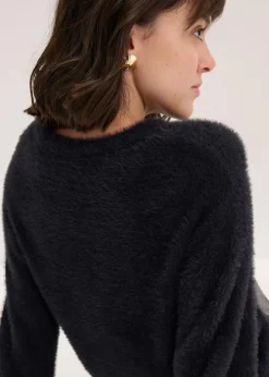 Damen bonprix Pullover & Strickjacken|Strickmode|Pullover in Plüsch-Optik