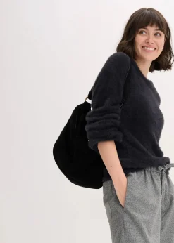 Damen bonprix Pullover & Strickjacken|Strickmode|Pullover in Plüsch-Optik