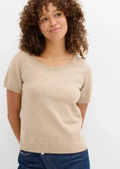 Damen bonprix Nachhaltigere Materialien|Pullover & Strickjacken|Pullover, Kurzarm