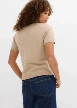 Damen bonprix Nachhaltigere Materialien|Pullover & Strickjacken|Pullover, Kurzarm
