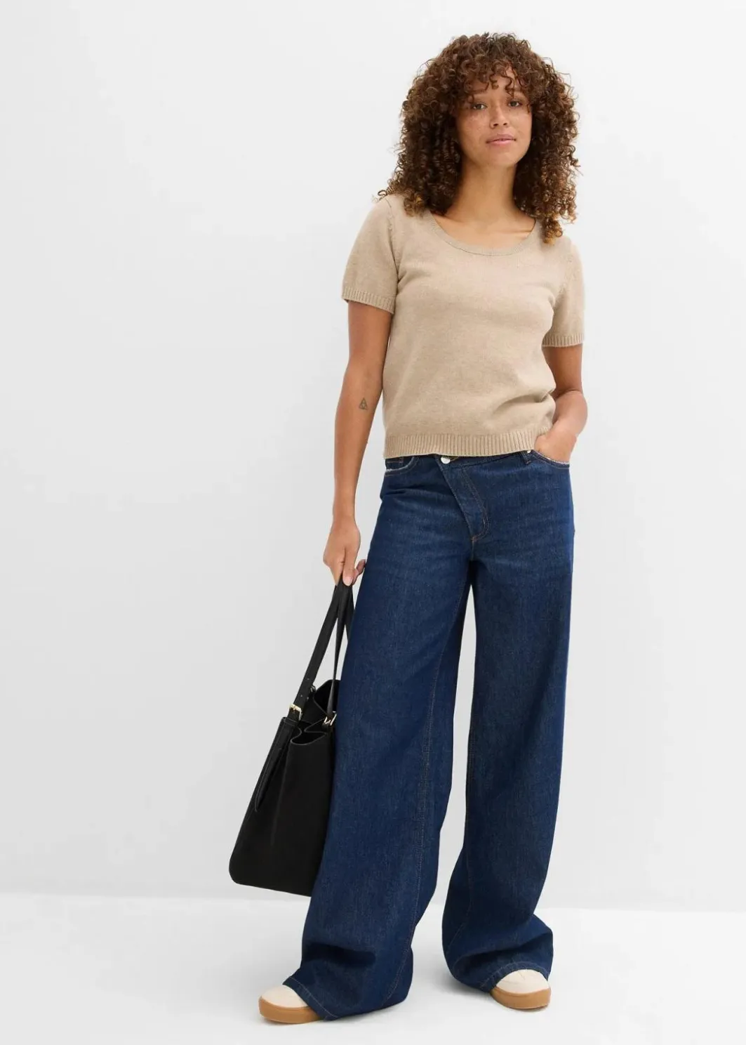 Damen bonprix Nachhaltigere Materialien|Pullover & Strickjacken|Pullover, Kurzarm