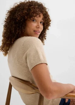 Damen bonprix Nachhaltigere Materialien|Pullover & Strickjacken|Pullover, Kurzarm