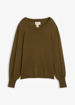 Damen bonprix Strickmode|Pullover & Strickjacken|Pullover mit Ballon-Ärmel