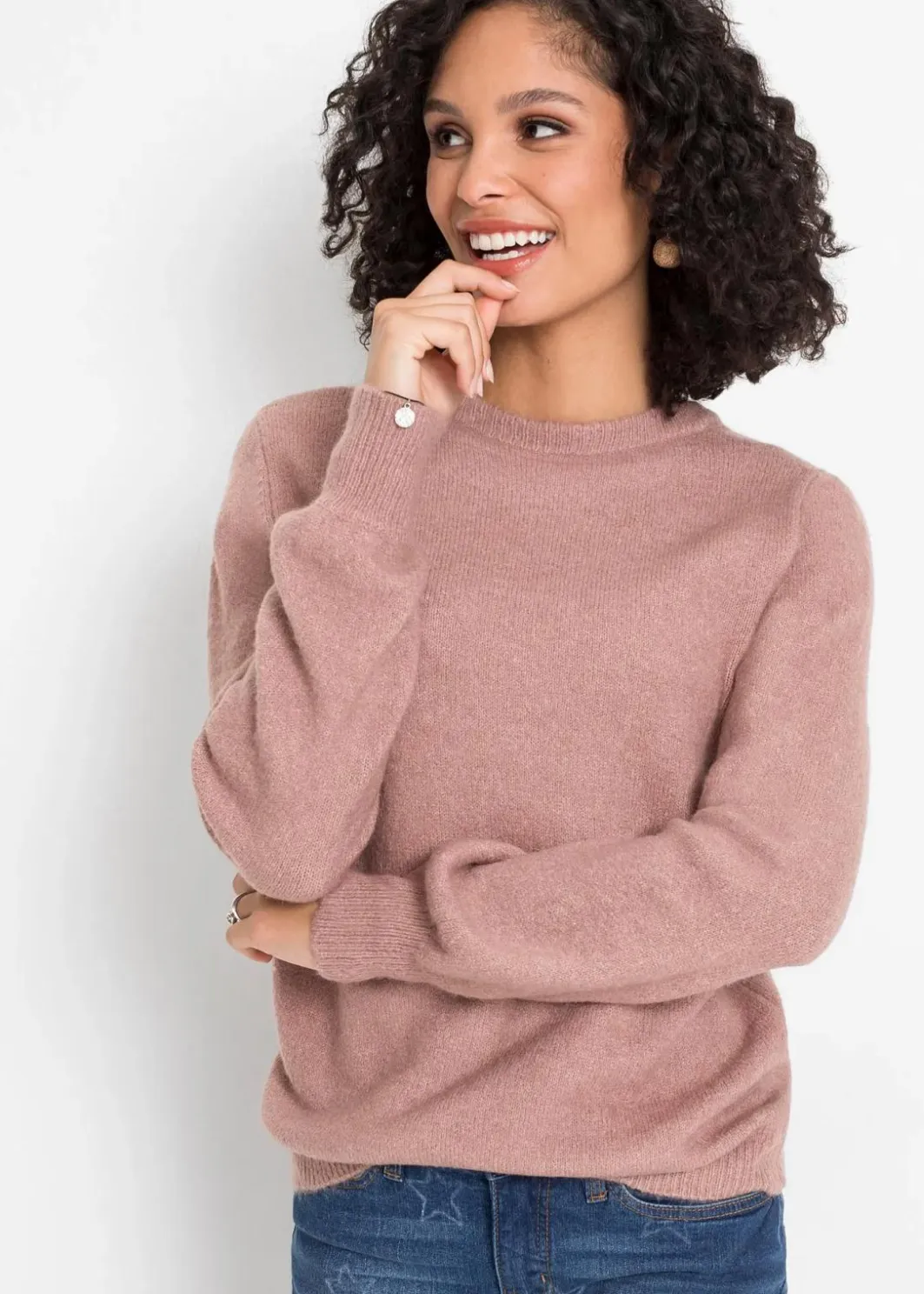 Damen bonprix Pullover & Strickjacken|Strickmode|Pullover mit Ballonärmeln