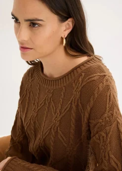 Damen bonprix Pullover & Strickjacken|Strickmode|Pullover mit Baumwollanteil