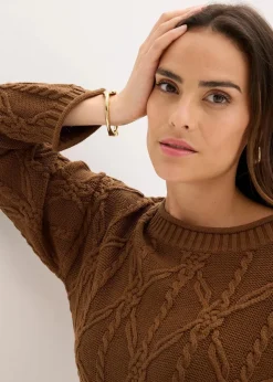 Damen bonprix Pullover & Strickjacken|Strickmode|Pullover mit Baumwollanteil