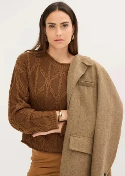 Damen bonprix Pullover & Strickjacken|Strickmode|Pullover mit Baumwollanteil
