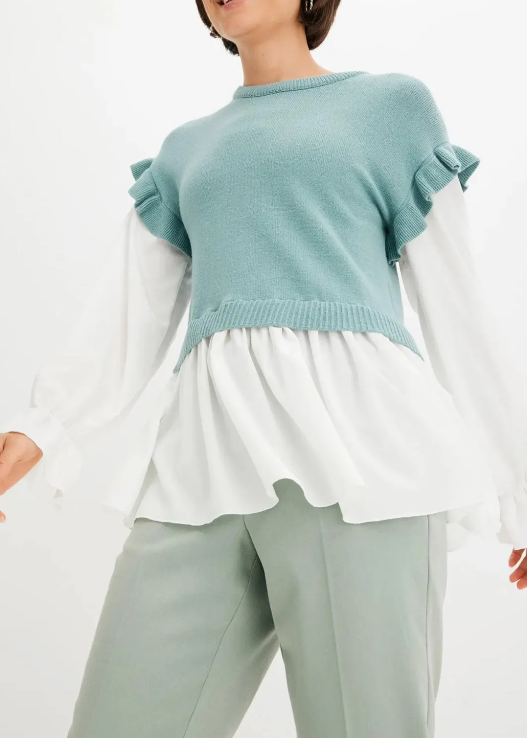 Outlet Pullover mit Blusen-Einsatz Damen Bekleidung·Umstandsmode|Bekleidung·Jeans
