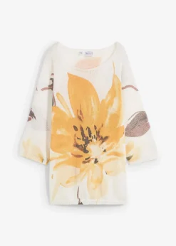 Damen bonprix Strickmode|Pullover & Strickjacken|Pullover mit floralem Druck