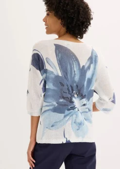 Damen bonprix Strickmode|Pullover & Strickjacken|Pullover mit floralem Druck