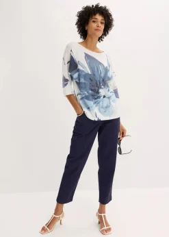 Damen bonprix Strickmode|Pullover & Strickjacken|Pullover mit floralem Druck