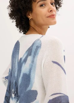 Damen bonprix Strickmode|Pullover & Strickjacken|Pullover mit floralem Druck
