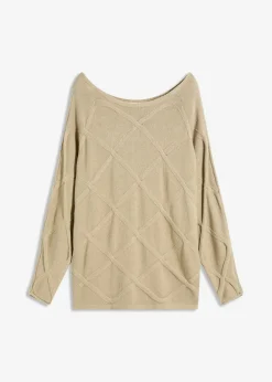 Damen bonprix Bekleidung·Umstandsmode|Strickmode|Pullover mit horizonatalem Zopfmuster