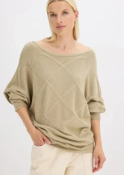 Damen bonprix Bekleidung·Umstandsmode|Strickmode|Pullover mit horizonatalem Zopfmuster