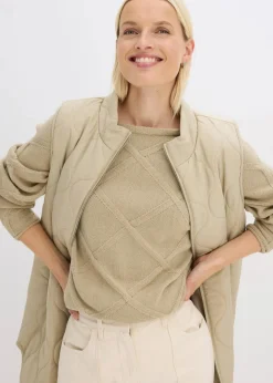 Damen bonprix Bekleidung·Umstandsmode|Strickmode|Pullover mit horizonatalem Zopfmuster