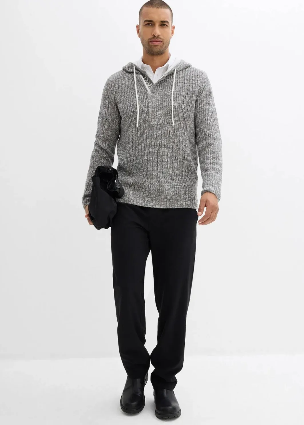 Herren bonprix Pullover & Strickjacken|Große Größen|Pullover mit Kapuze