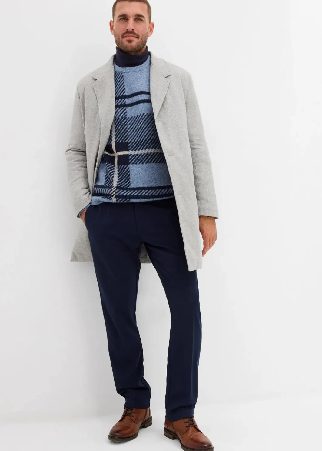 Herren bonprix Große Größen|Pullover & Strickjacken|Pullover mit Karomuster