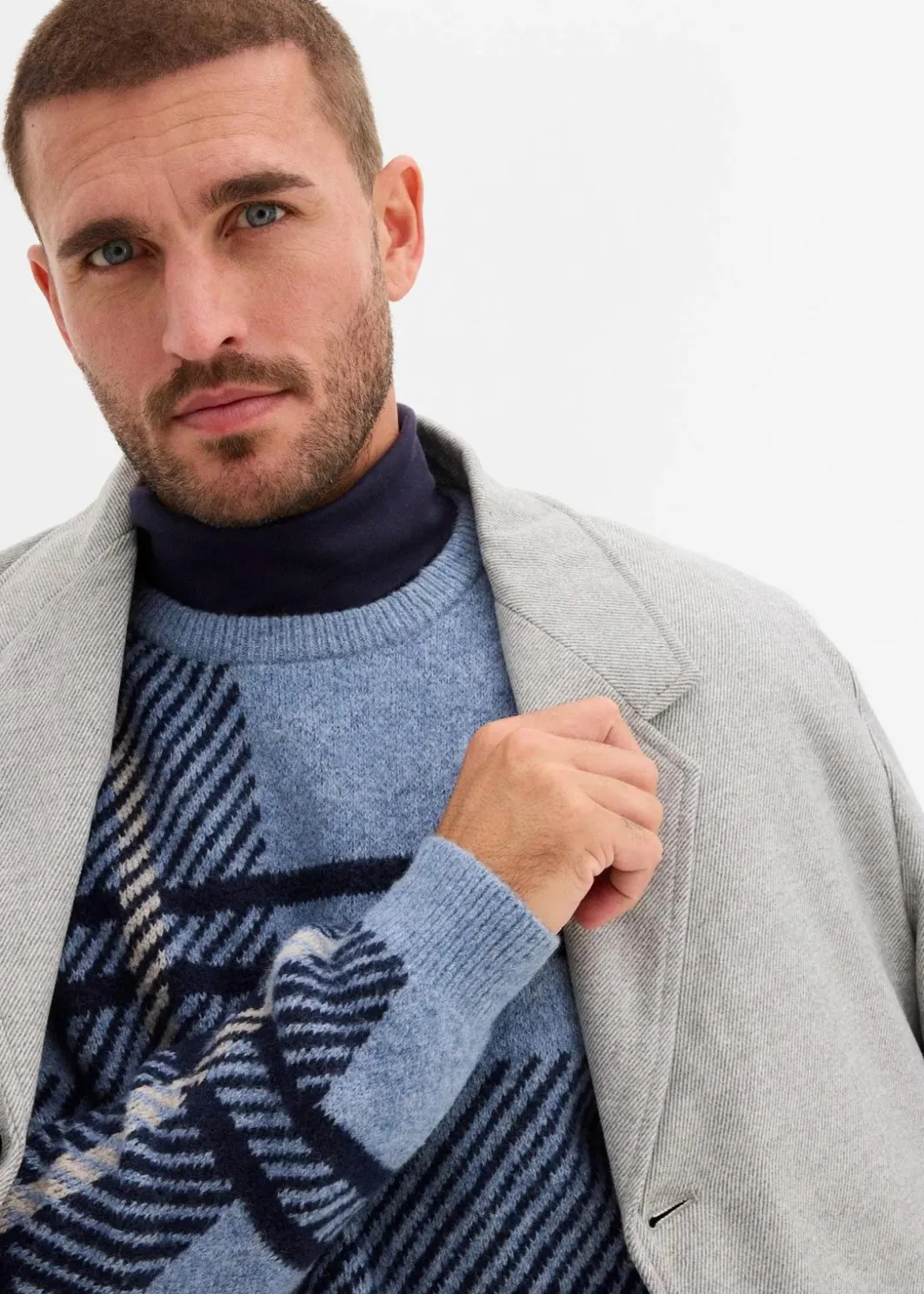 Herren bonprix Große Größen|Pullover & Strickjacken|Pullover mit Karomuster