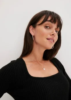 Damen bonprix Pullover & Strickjacken|Strickmode|Pullover mit Karree-Ausschnitt